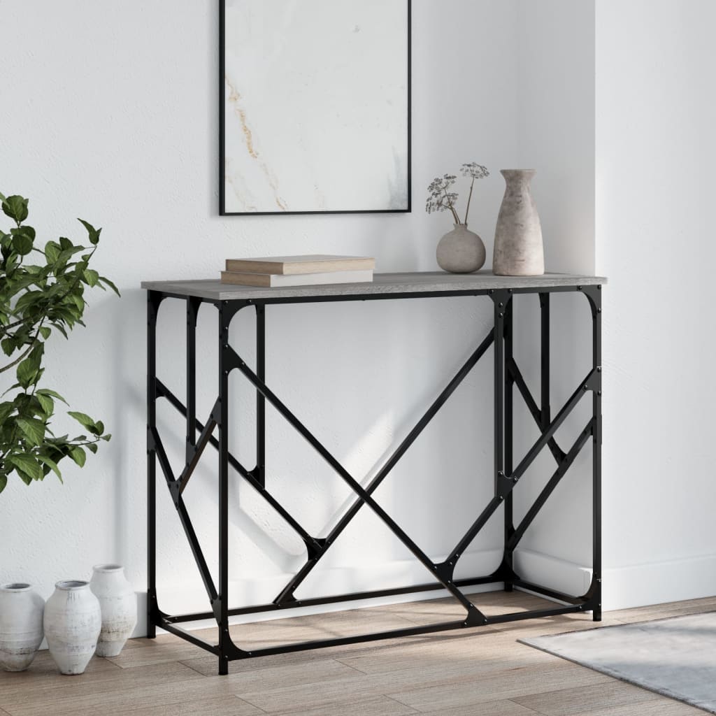 konsolbord 100x40x80 cm konstrueret træ grå sonoma-eg