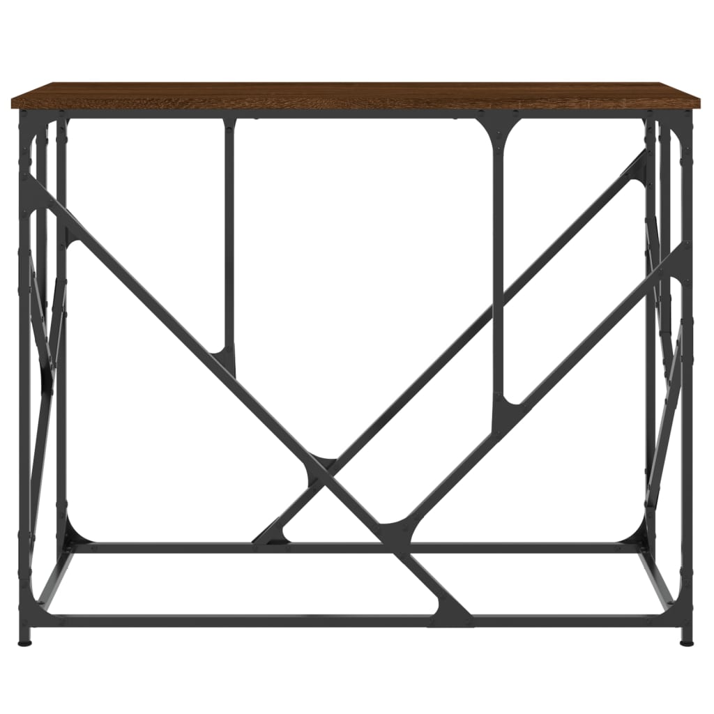 konsolbord 100x40x80 cm konstrueret træ brun egetræsfarve
