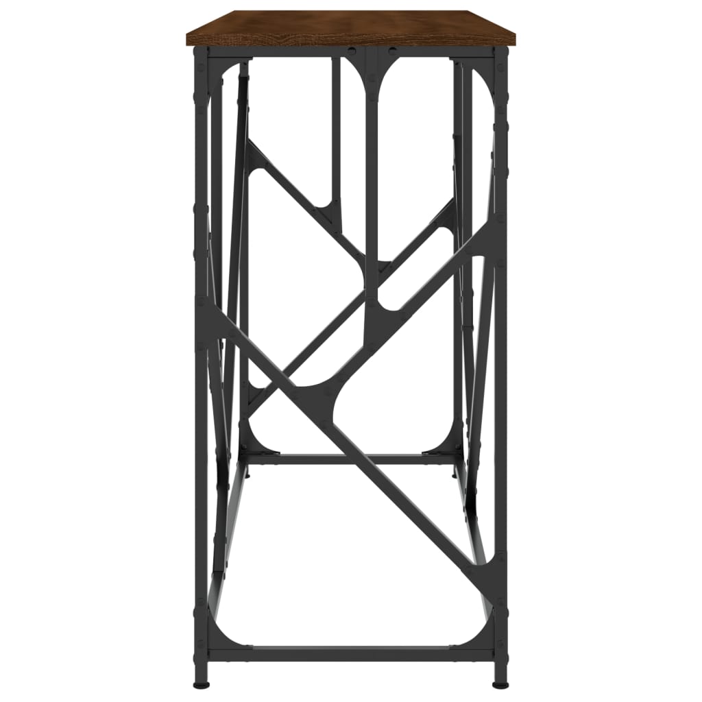 konsolbord 100x40x80 cm konstrueret træ brun egetræsfarve