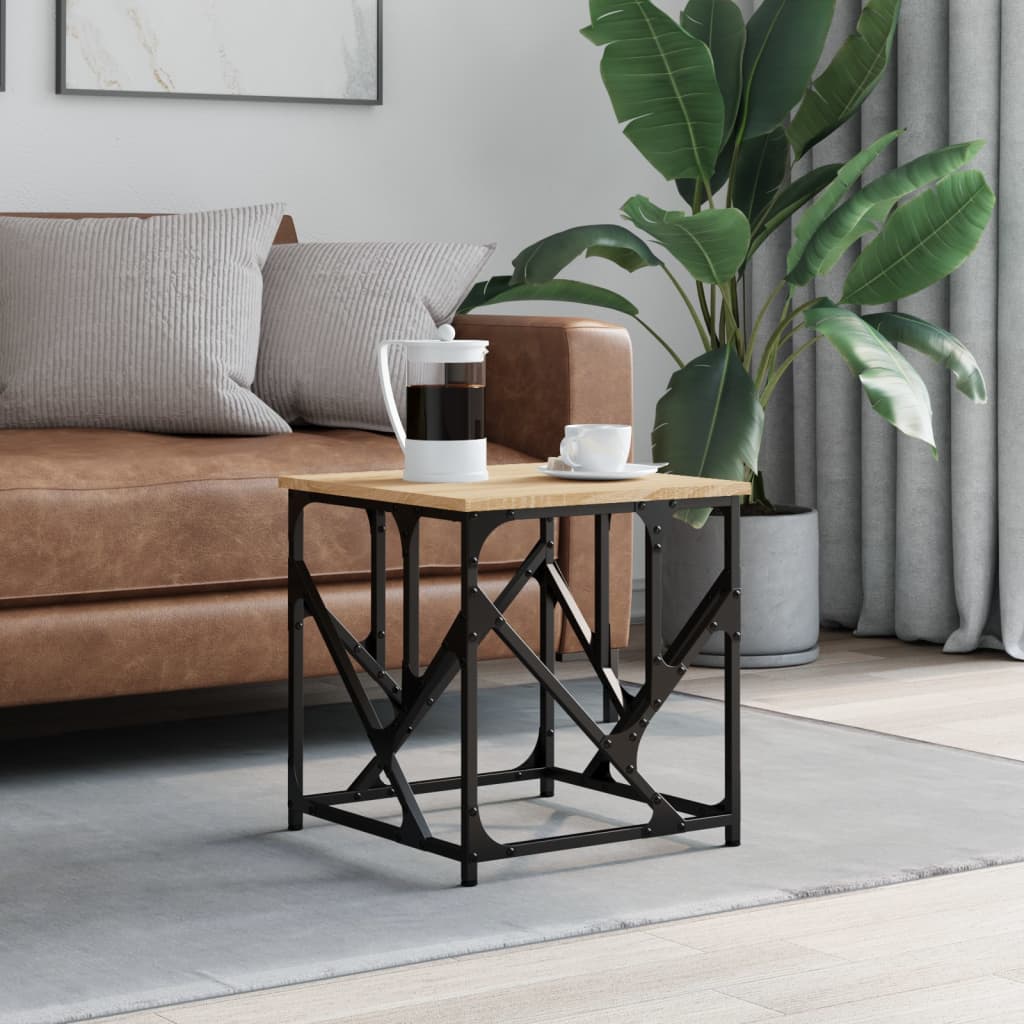 sofabord 45x45x47,5 cm konstrueret træ sonoma-eg