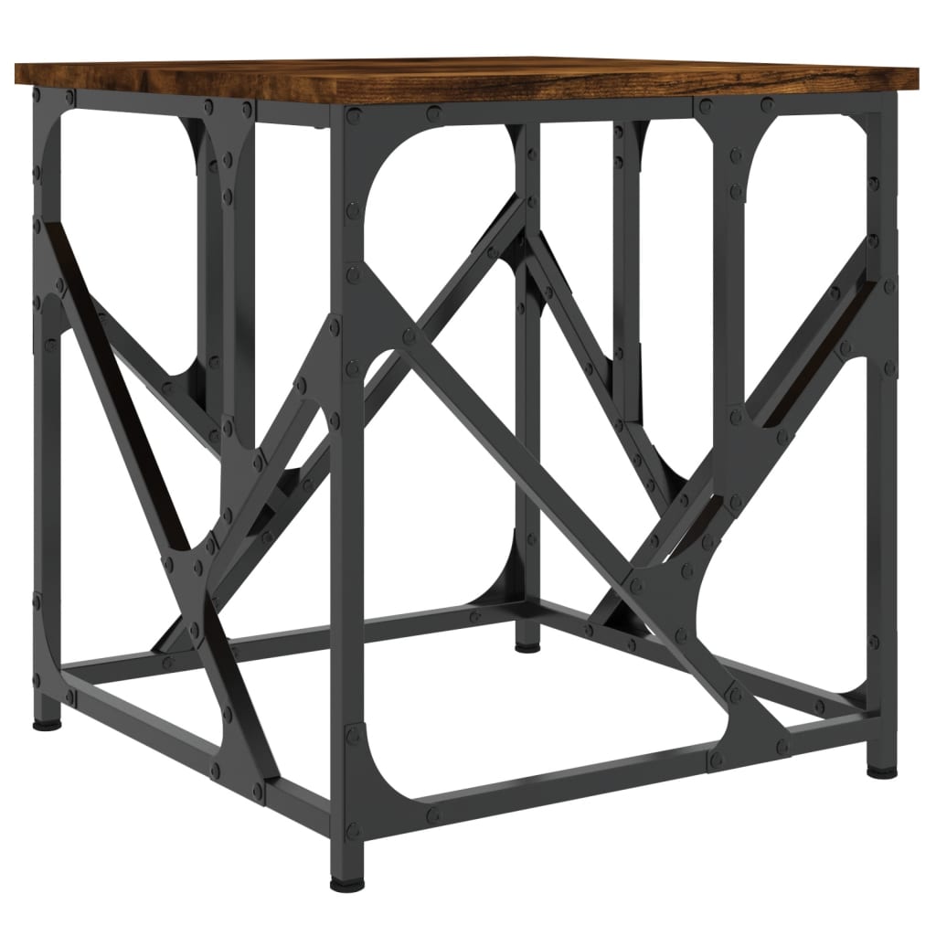sofabord 45x45x47,5 cm konstrueret træ røget egetræsfarve