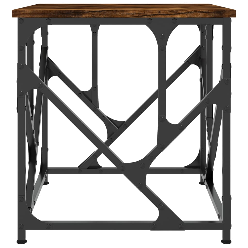 sofabord 45x45x47,5 cm konstrueret træ røget egetræsfarve
