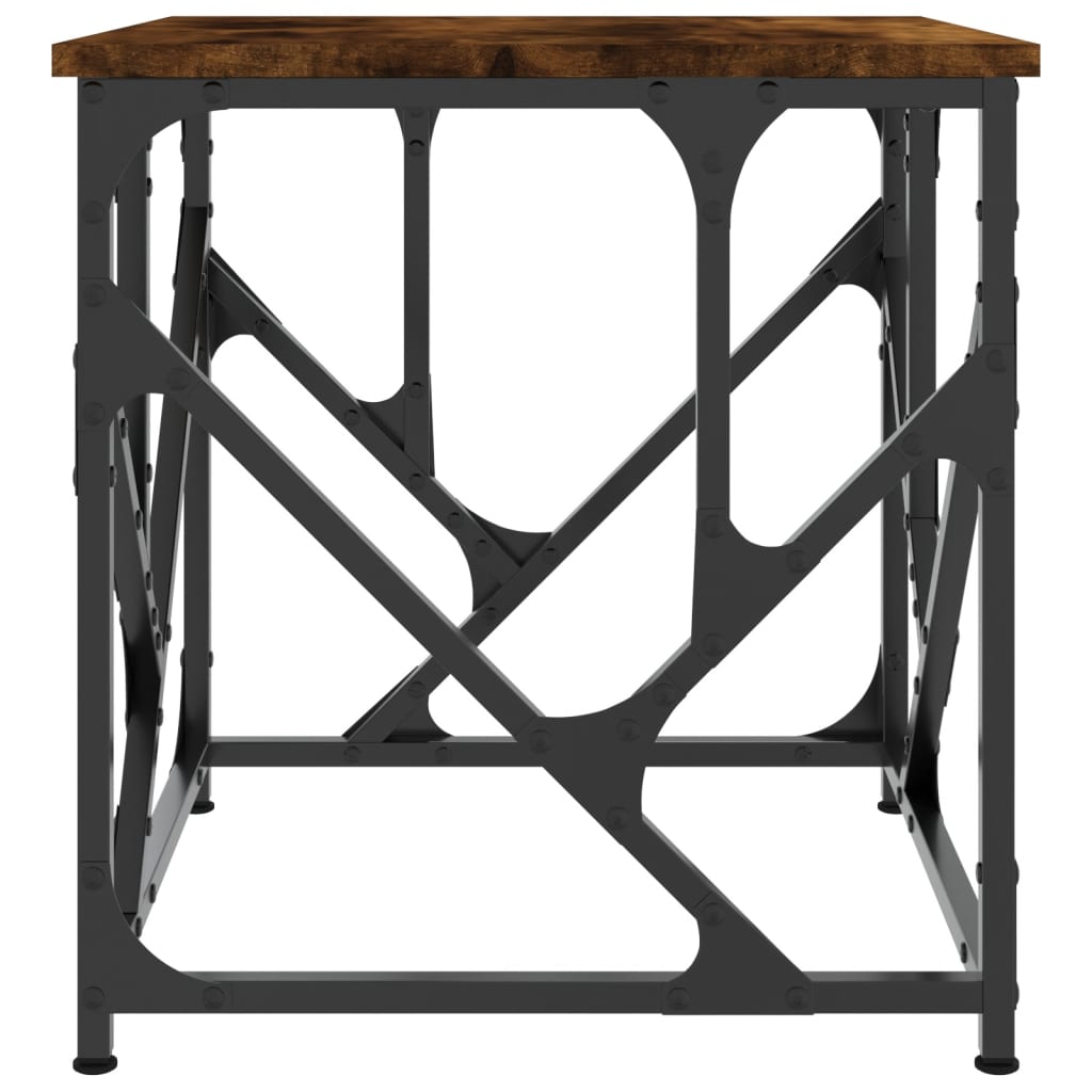 sofabord 45x45x47,5 cm konstrueret træ røget egetræsfarve