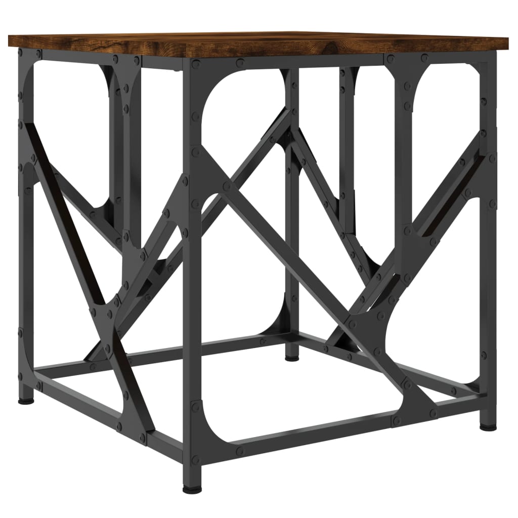 sofabord 45x45x47,5 cm konstrueret træ røget egetræsfarve
