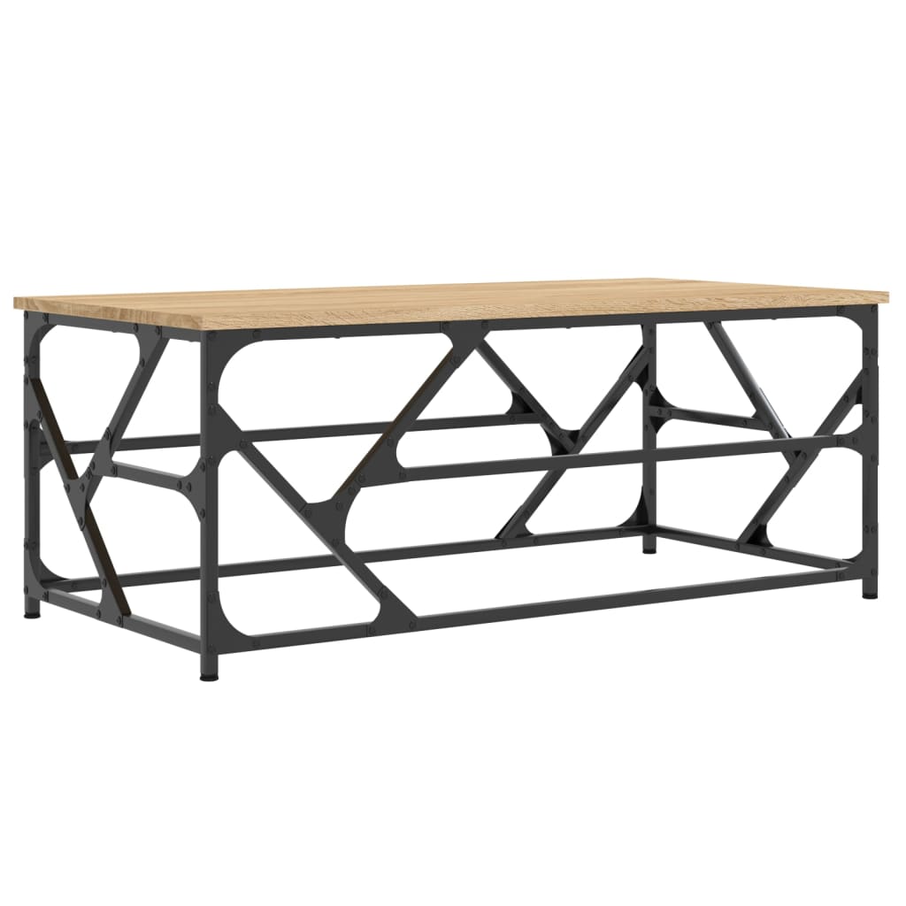 sofabord 100x50x40 cm konstrueret træ sonoma-eg