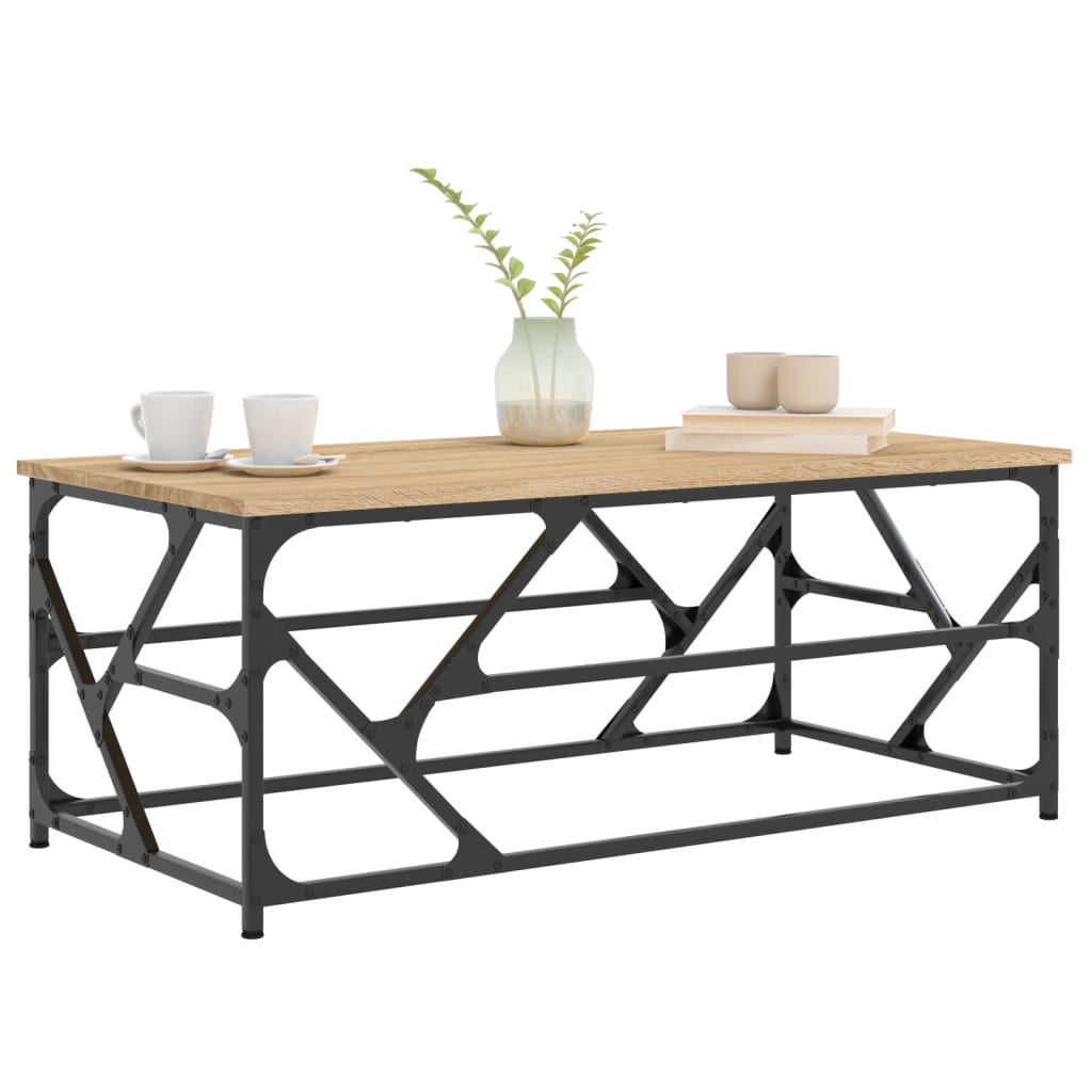 sofabord 100x50x40 cm konstrueret træ sonoma-eg