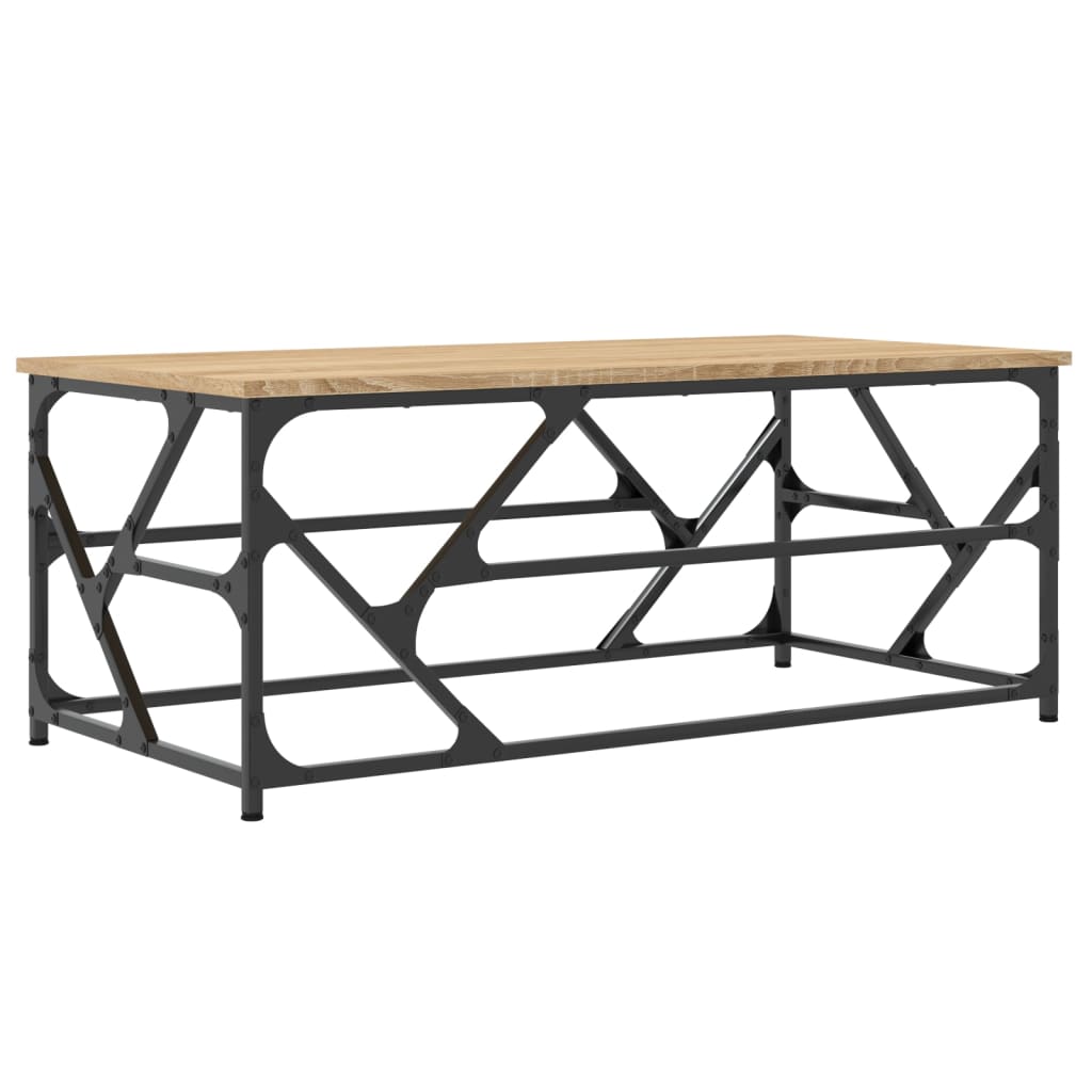sofabord 100x50x40 cm konstrueret træ sonoma-eg