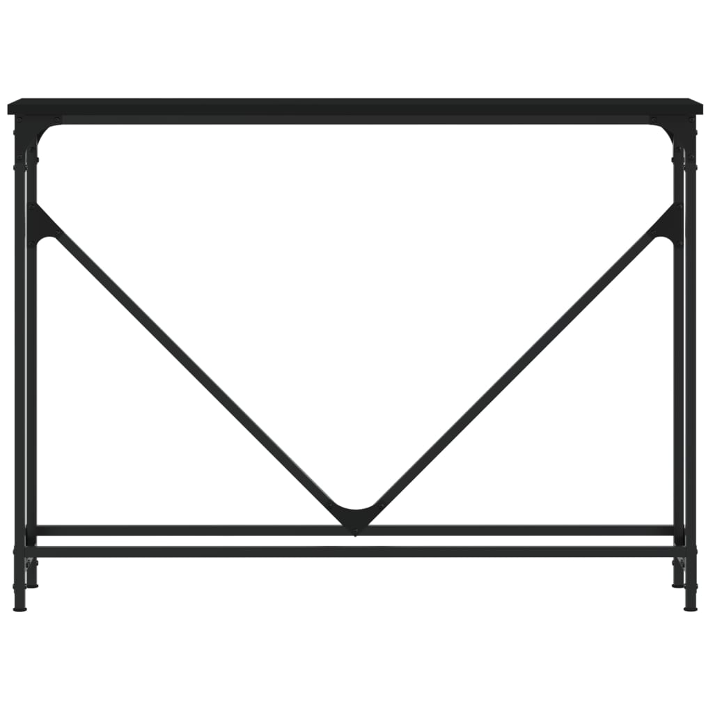 konsolbord 102x22,5x75 cm konstrueret træ sort