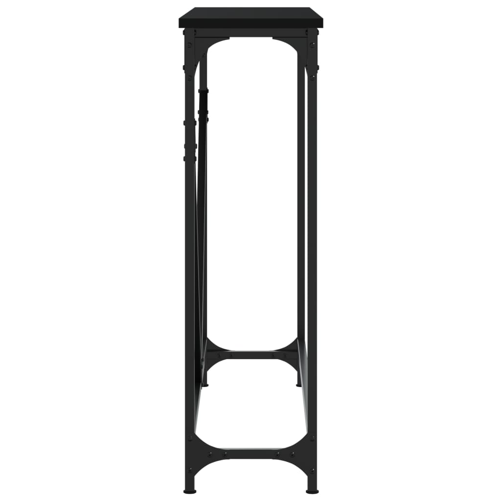 konsolbord 102x22,5x75 cm konstrueret træ sort