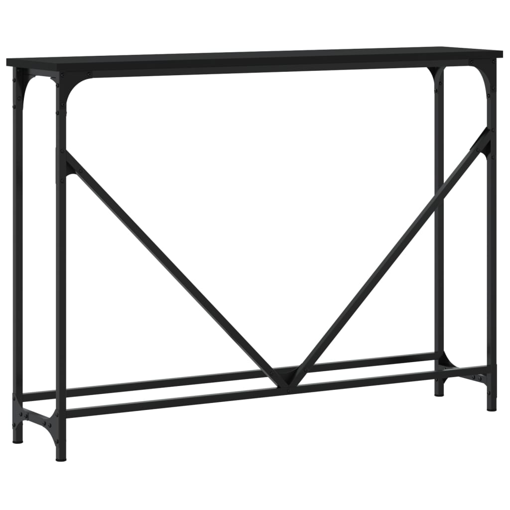 konsolbord 102x22,5x75 cm konstrueret træ sort