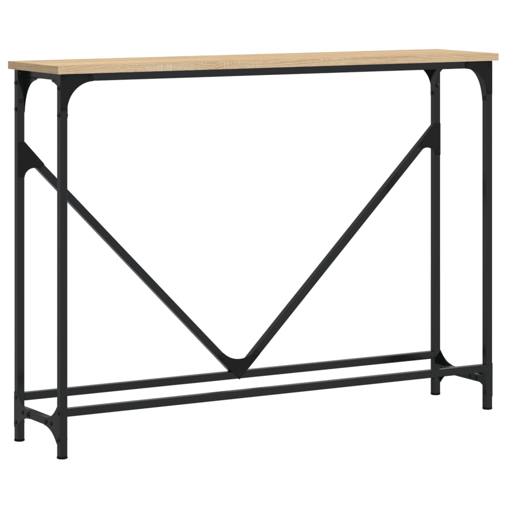 konsolbord 102x22,5x75 cm konstrueret træ sonoma-eg