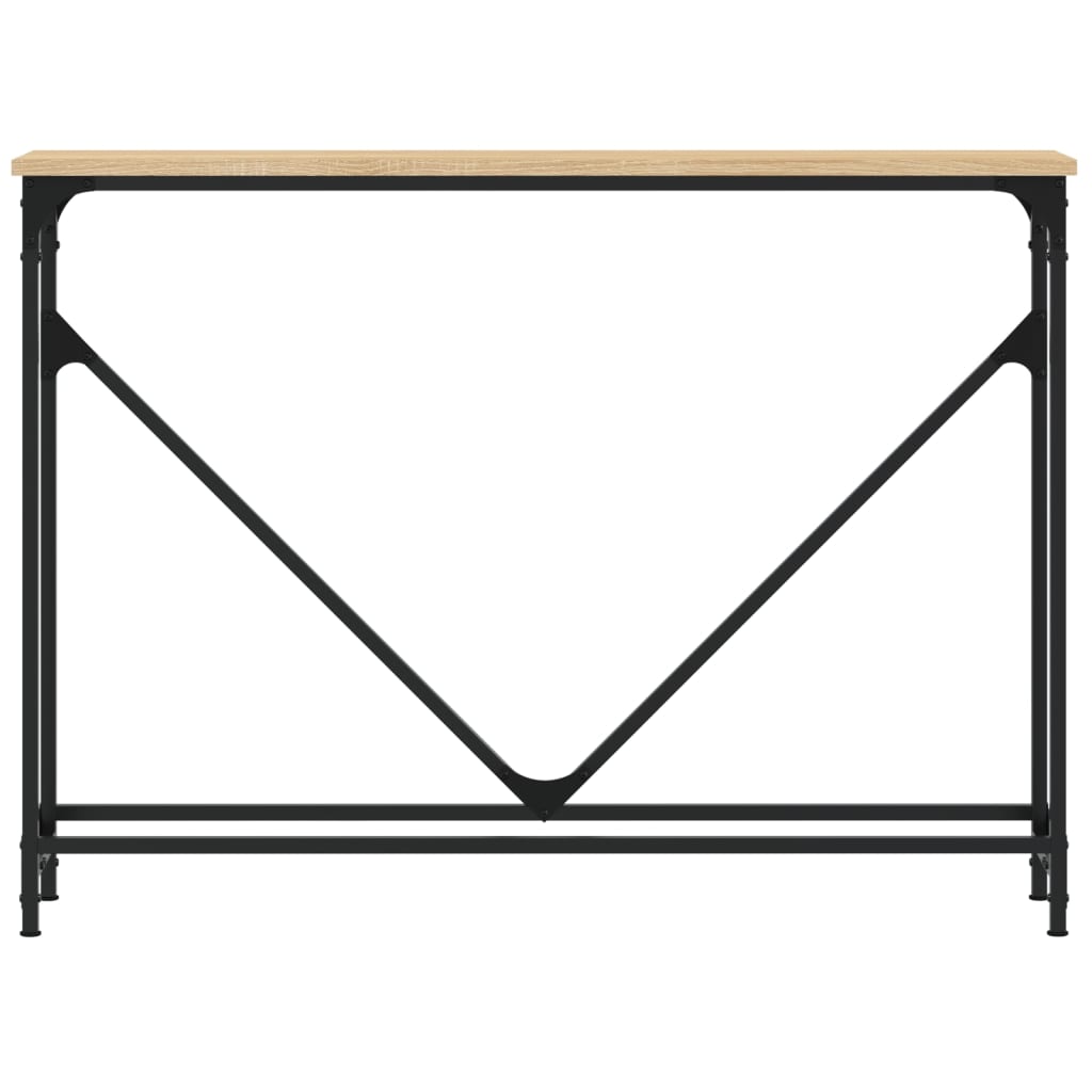 konsolbord 102x22,5x75 cm konstrueret træ sonoma-eg