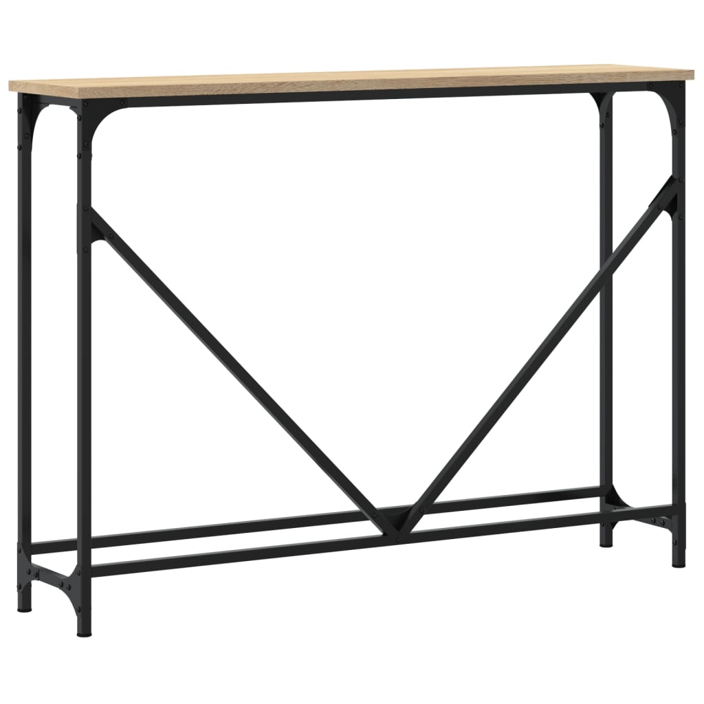 konsolbord 102x22,5x75 cm konstrueret træ sonoma-eg