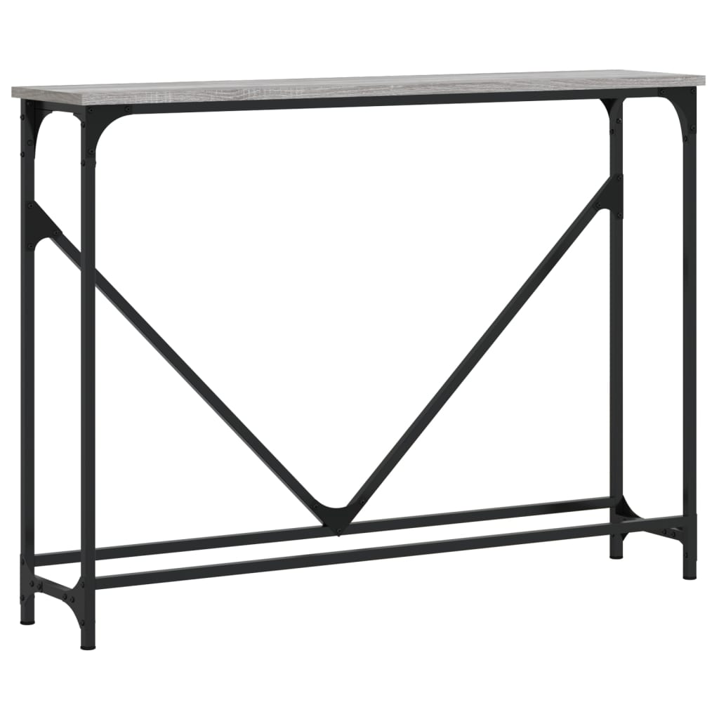 konsolbord 102x22,5x75 cm konstrueret træ grå sonoma-eg