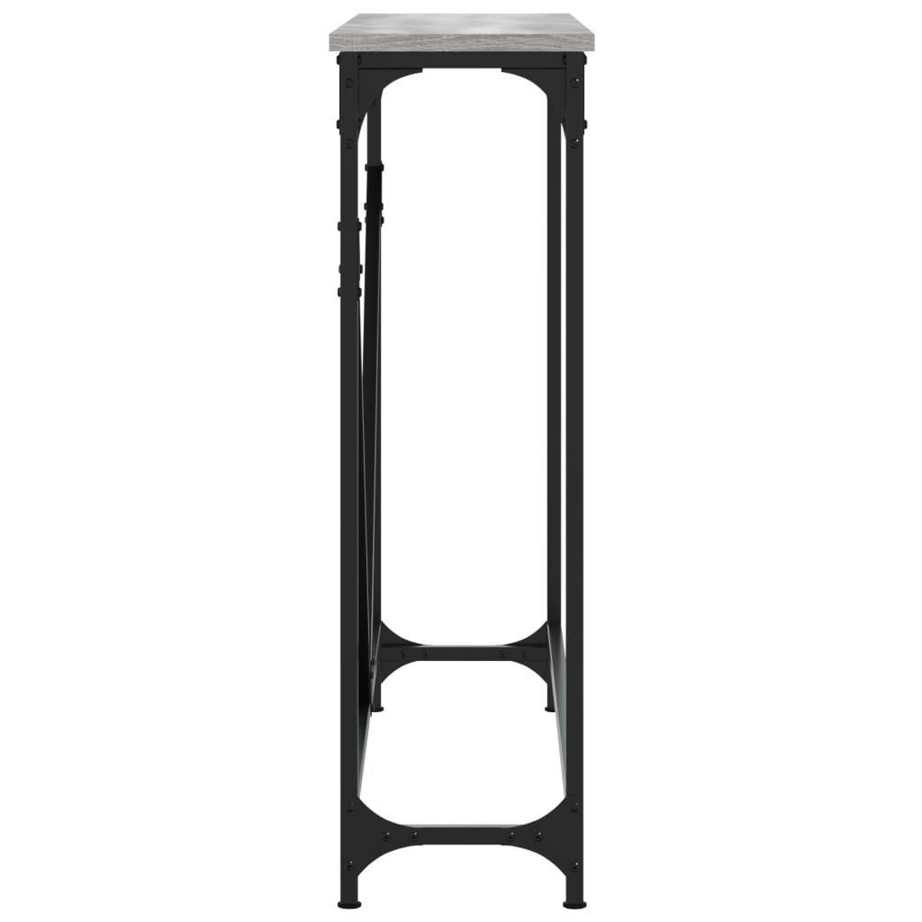 konsolbord 102x22,5x75 cm konstrueret træ grå sonoma-eg