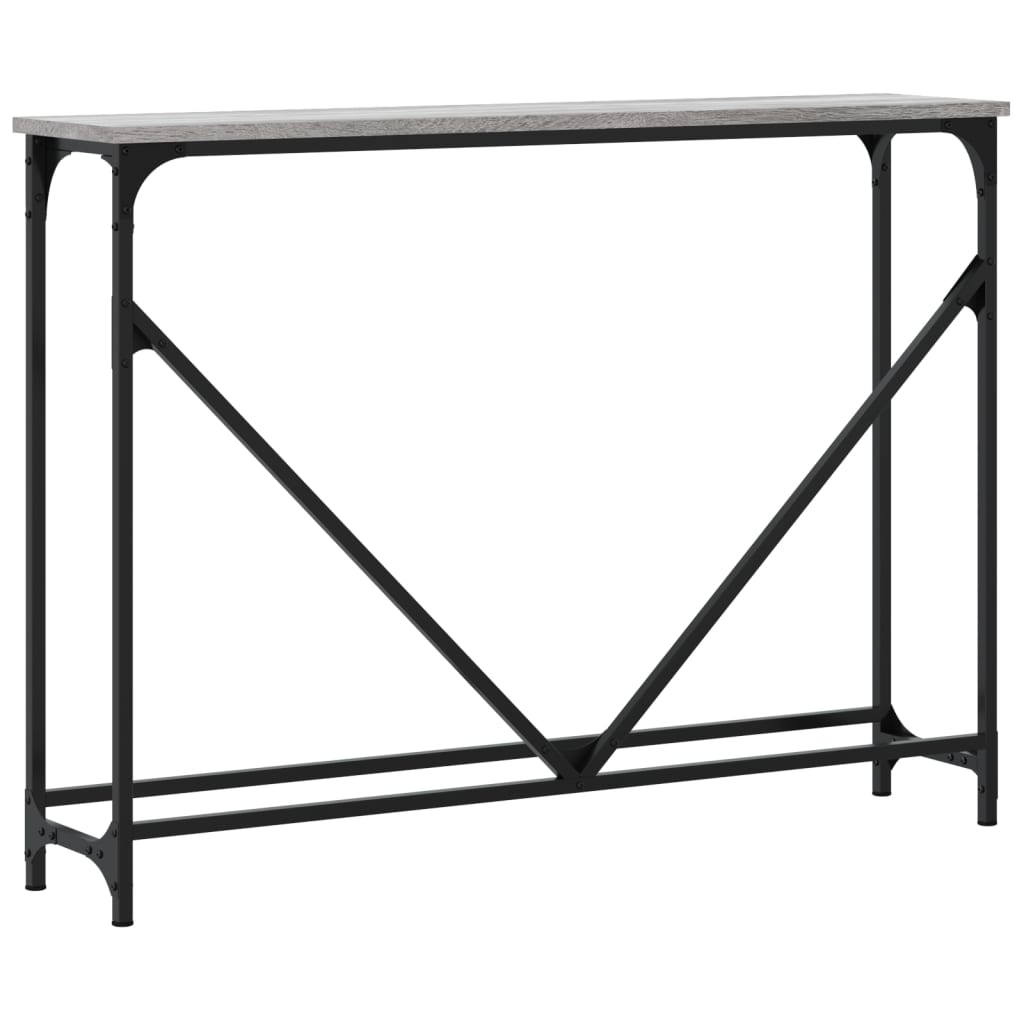konsolbord 102x22,5x75 cm konstrueret træ grå sonoma-eg