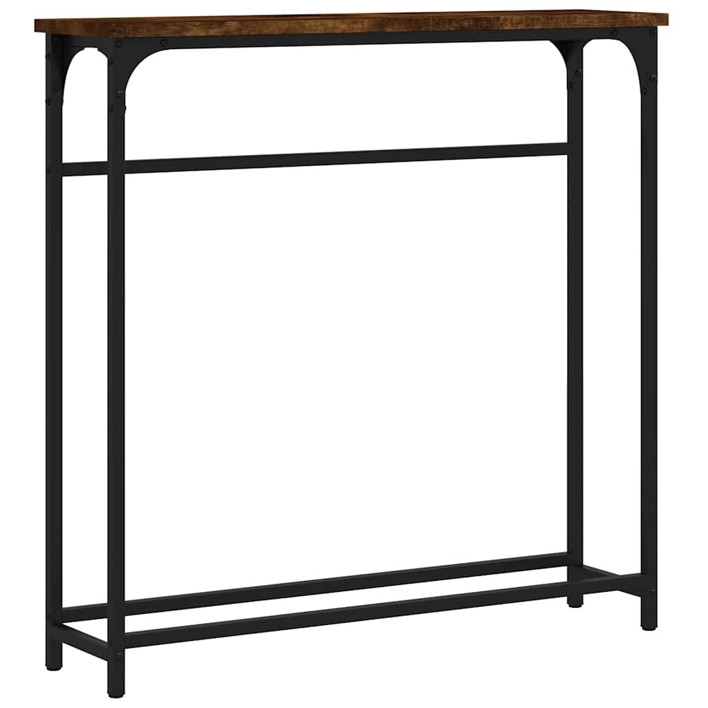 konsolbord 75x19,5x75 cm konstrueret træ røget egetræsfarve