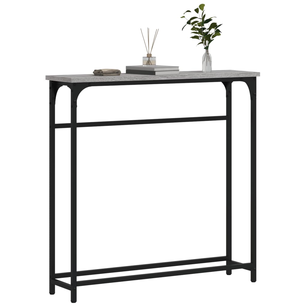 konsolbord 75x19,5x75 cm konstrueret træ grå sonoma-eg