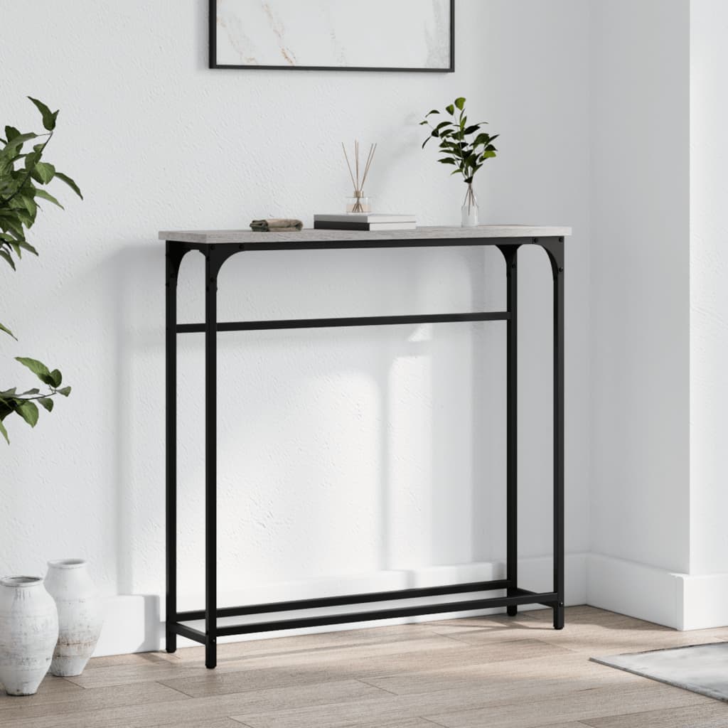 konsolbord 75x19,5x75 cm konstrueret træ grå sonoma-eg