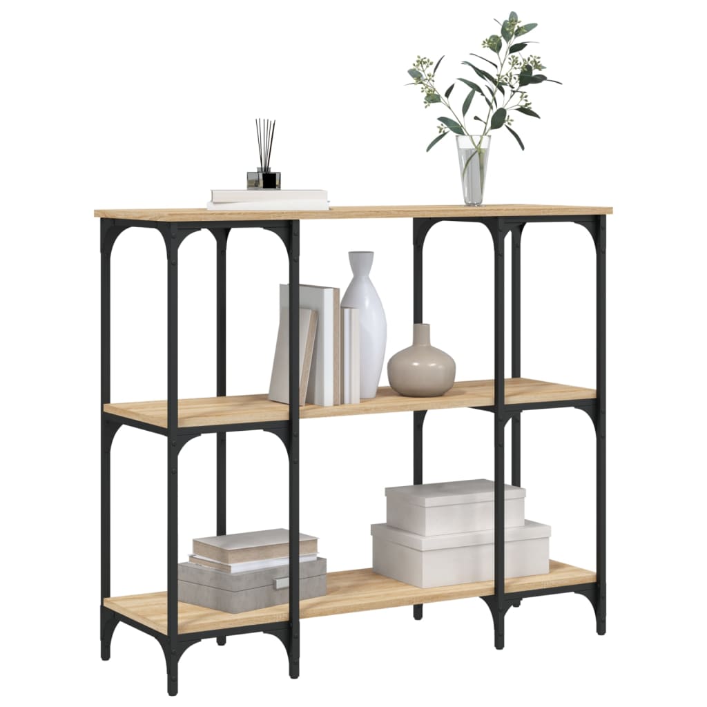 konsolbord 102x35x90 cm konstrueret træ sonoma-eg