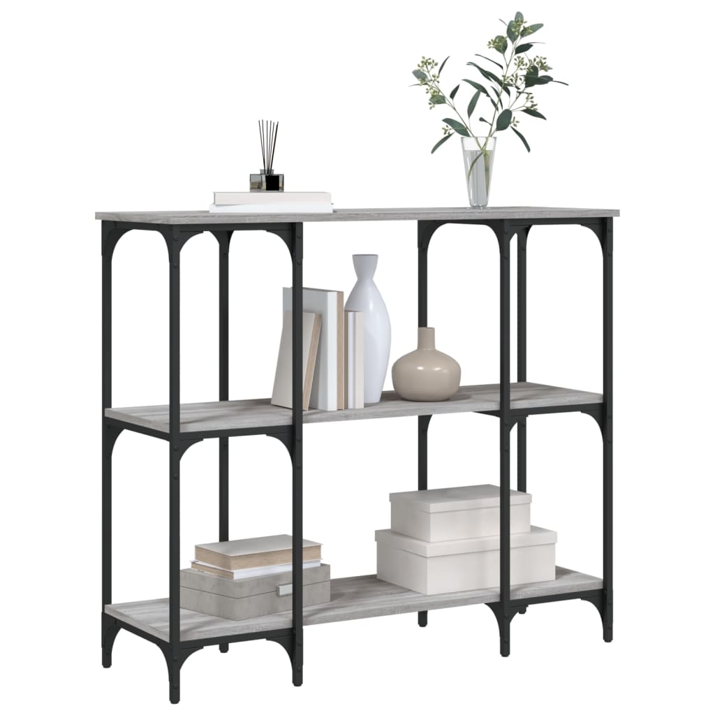 konsolbord 102x32x90 cm konstrueret træ grå sonoma-eg