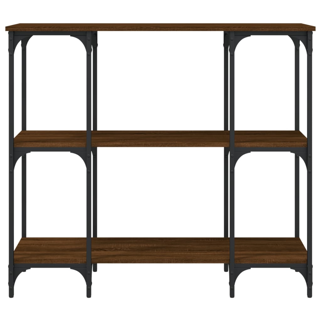 konsolbord 102x35x90 cm konstrueret træ brun egetræsfarve