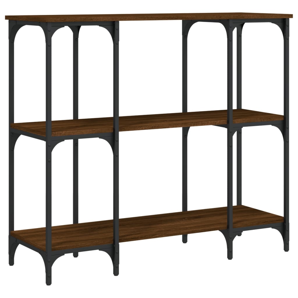 konsolbord 102x35x90 cm konstrueret træ brun egetræsfarve