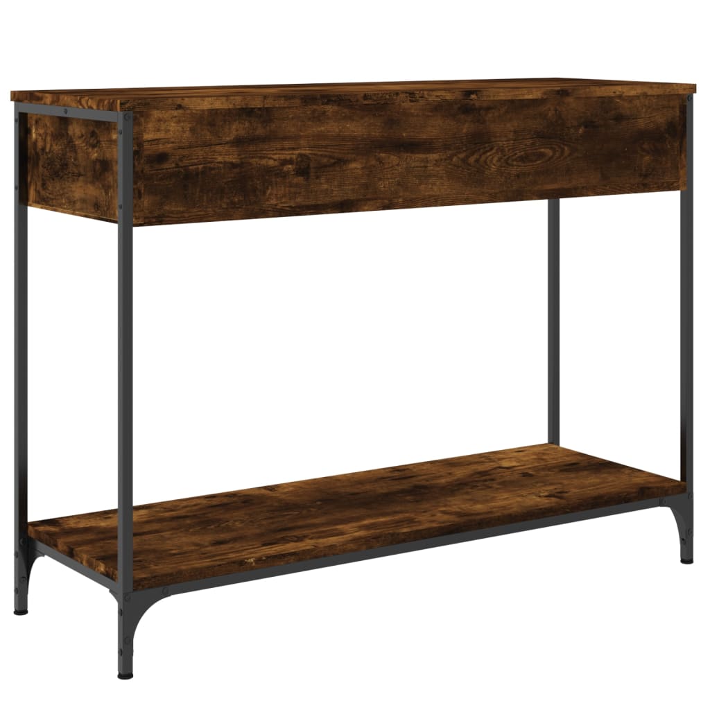 konsolbord 100x34,5x75 cm konstrueret træ røget egetræsfarve