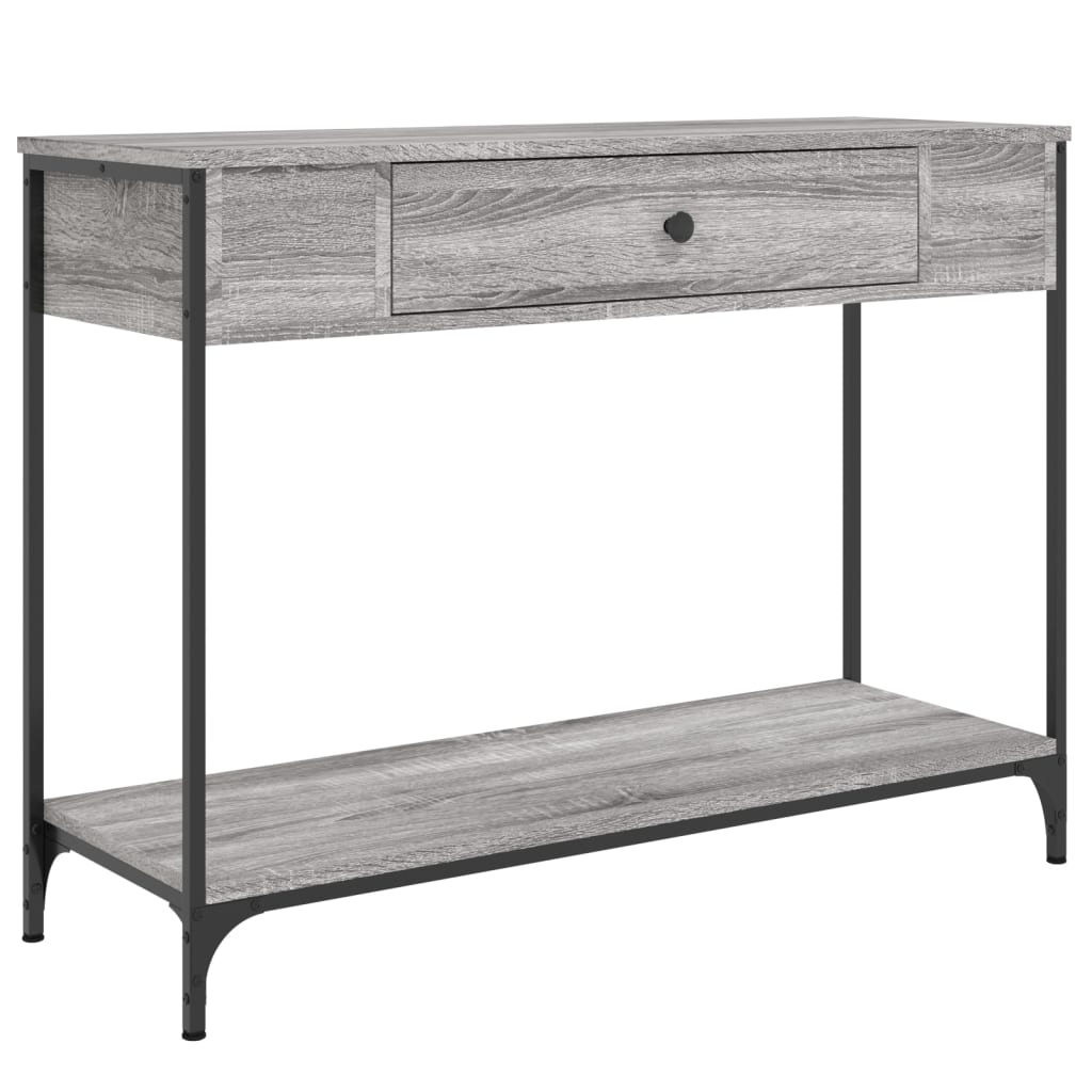 konsolbord 100x34,5x75 cm konstrueret træ grå sonoma-eg