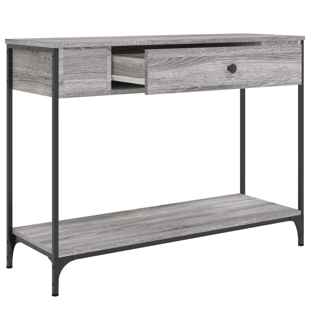 konsolbord 100x34,5x75 cm konstrueret træ grå sonoma-eg