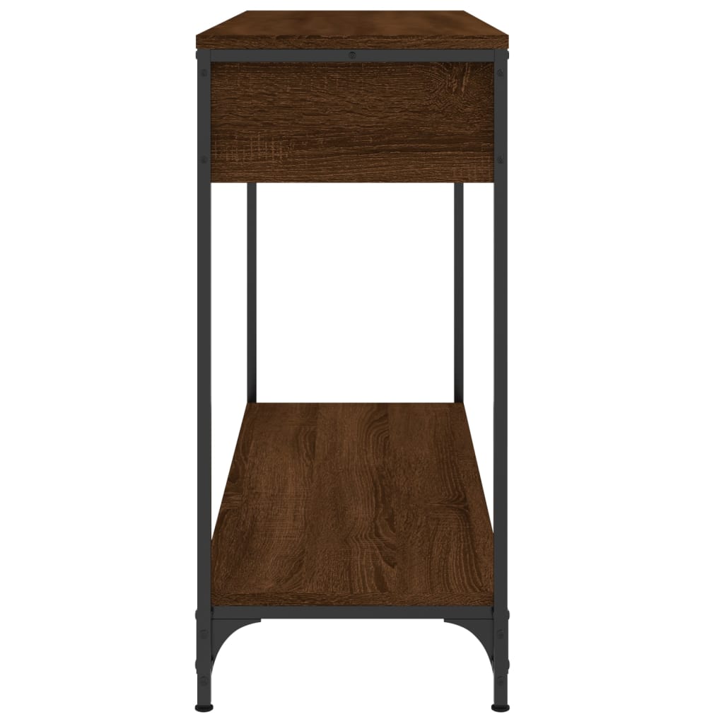 konsolbord 100x34,5x75 cm konstrueret træ brunt egetræ