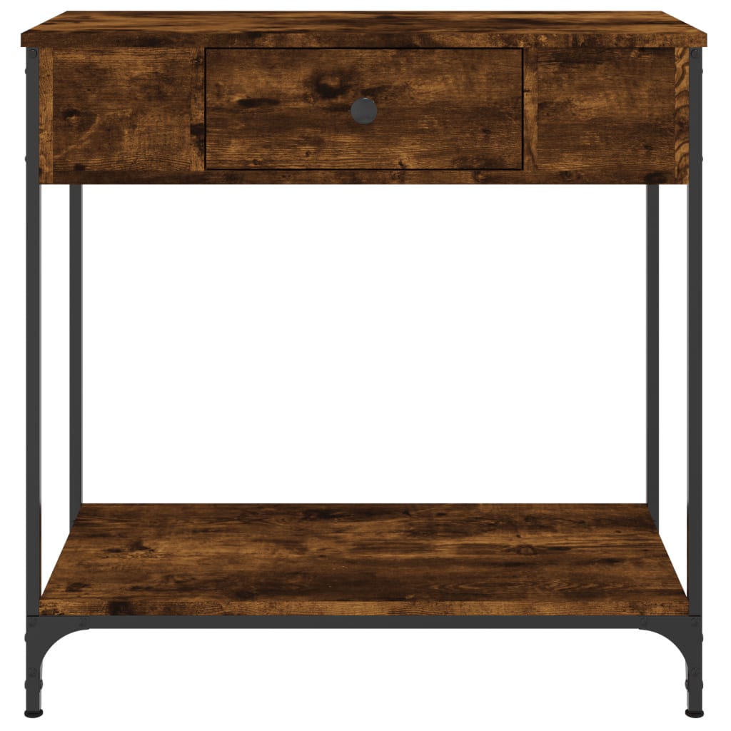 konsolbord 75x34,5x75 cm konstrueret træ røget egetræsfarve
