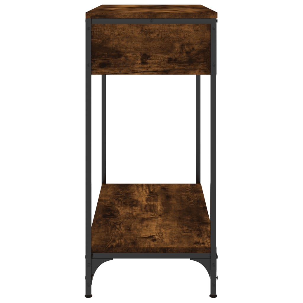 konsolbord 75x34,5x75 cm konstrueret træ røget egetræsfarve