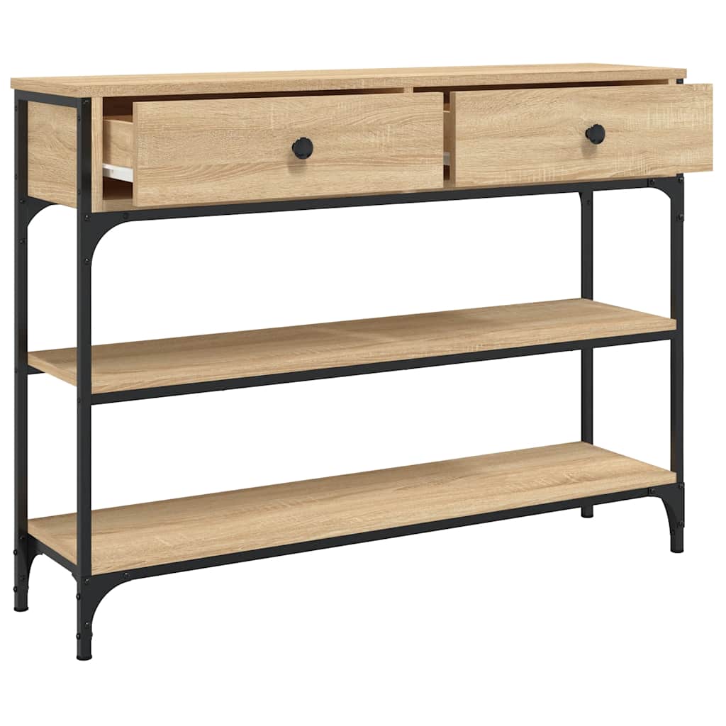 konsolbord 100x25x75 cm konstrueret træ sonoma-eg