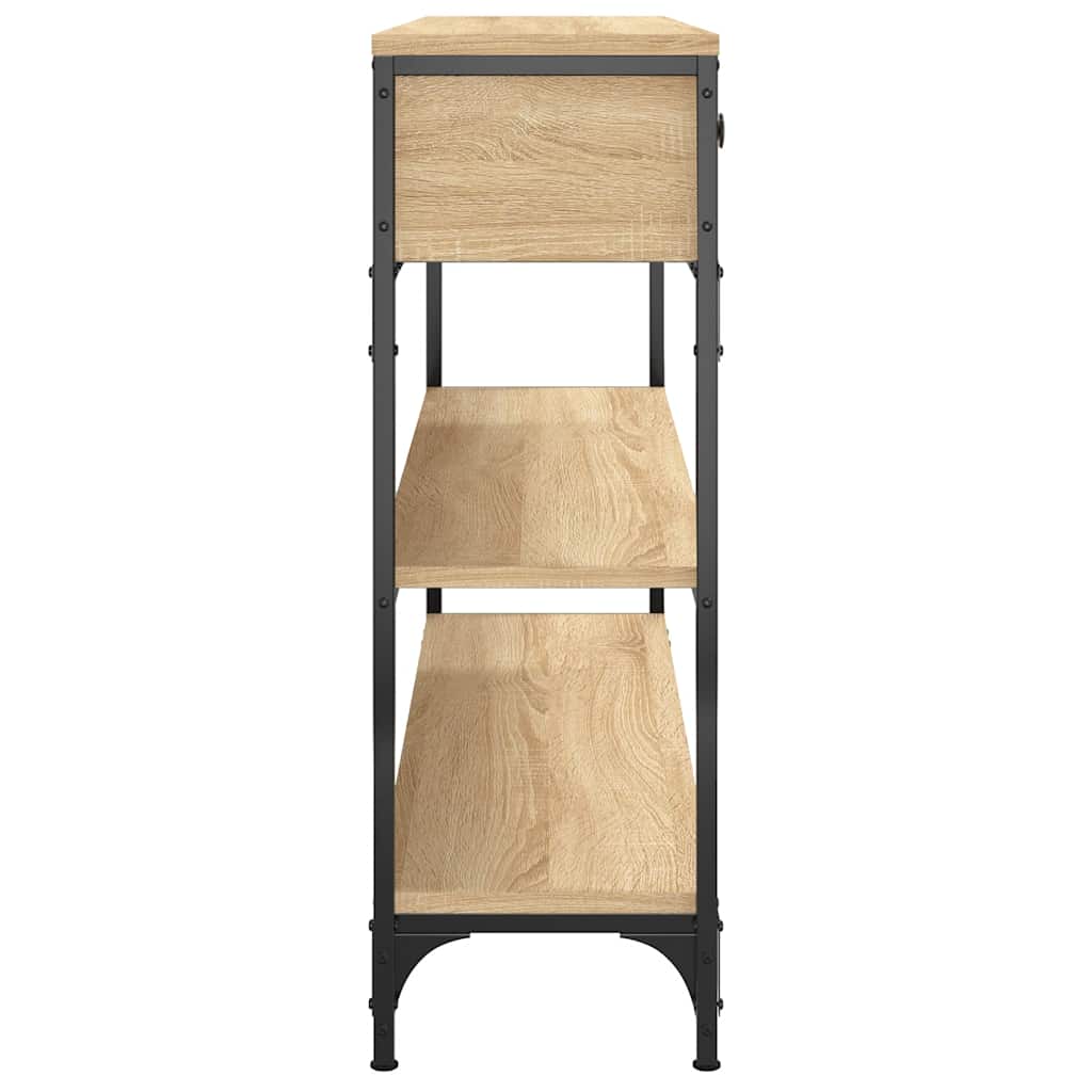 konsolbord 100x25x75 cm konstrueret træ sonoma-eg