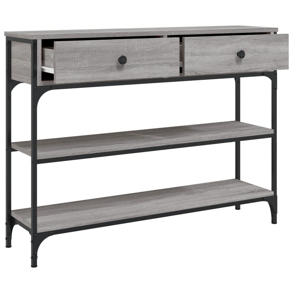 konsolbord 100x25x75 cm konstrueret træ grå sonoma-eg