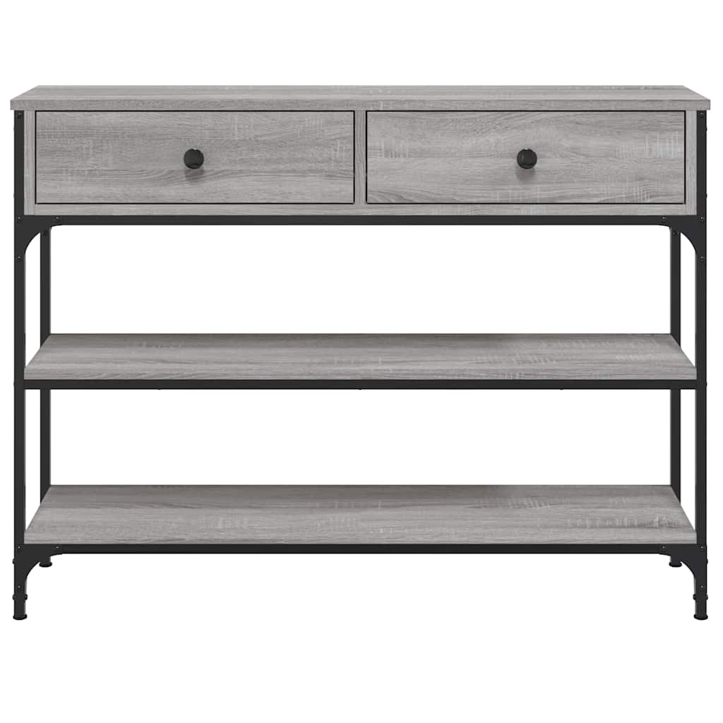 konsolbord 100x25x75 cm konstrueret træ grå sonoma-eg