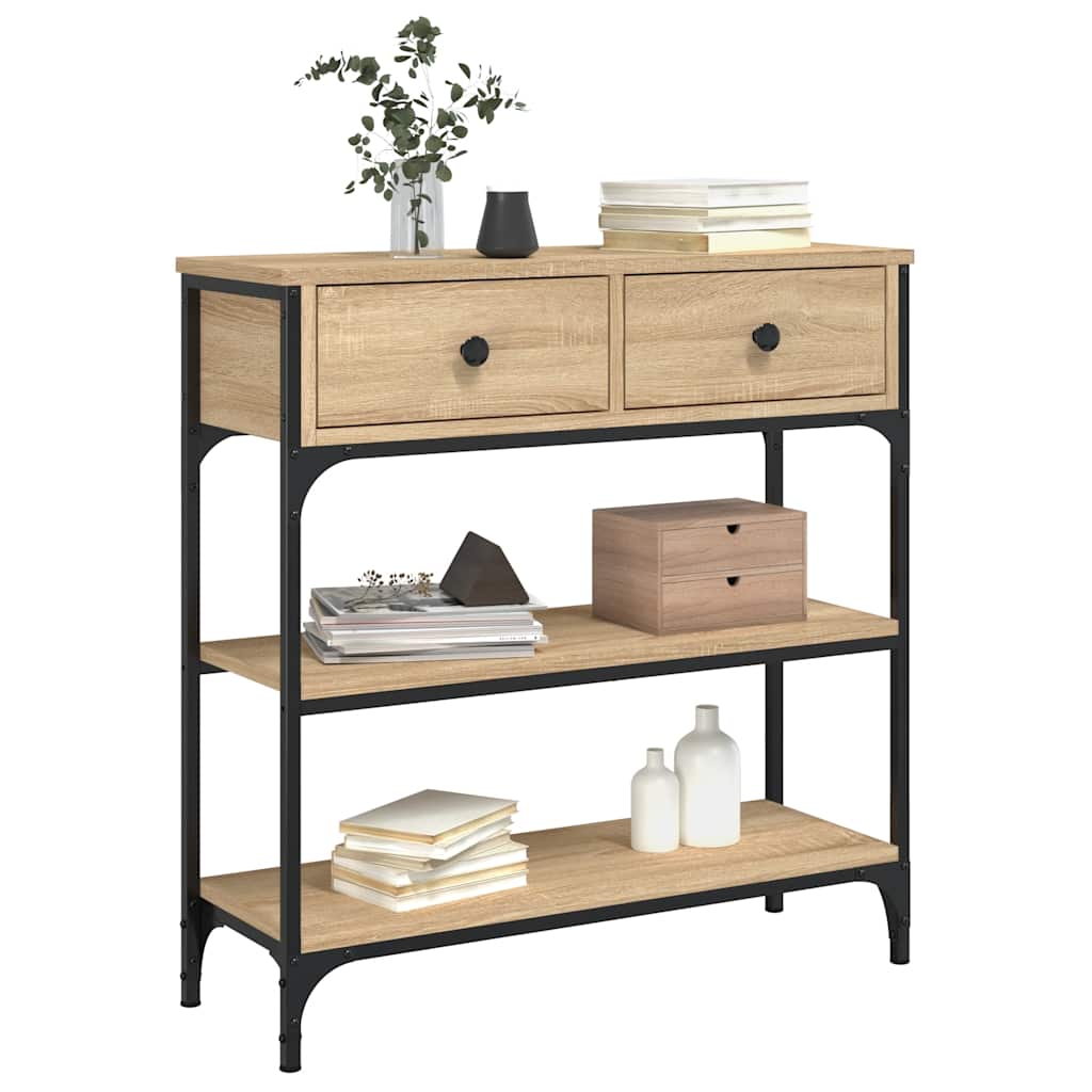 konsolbord 72,5x25x75 cm konstrueret træ sonoma-eg