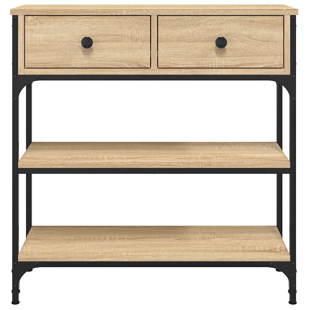 konsolbord 72,5x25x75 cm konstrueret træ sonoma-eg