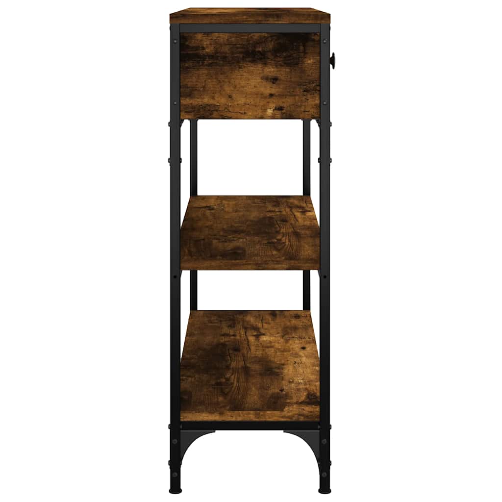 konsolbord 72,5x25x75 cm konstrueret træ røget egetræsfarve