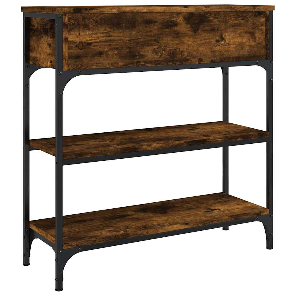 konsolbord 72,5x25x75 cm konstrueret træ røget egetræsfarve