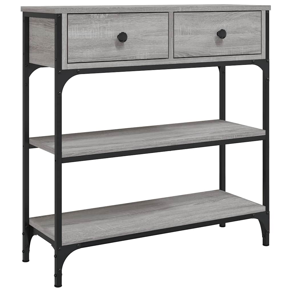 konsolbord 72,5x25x75 cm konstrueret træ grå sonoma-eg