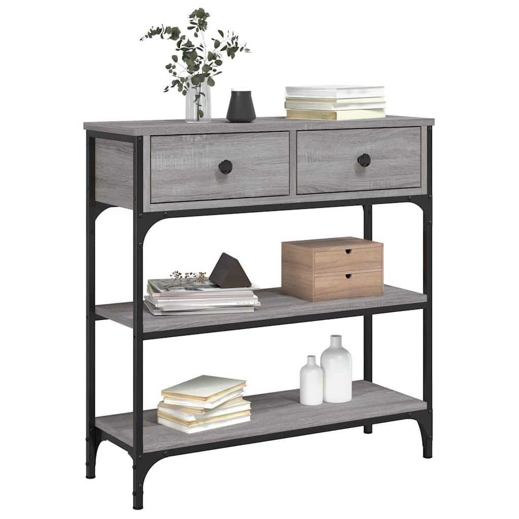 konsolbord 72,5x25x75 cm konstrueret træ grå sonoma-eg