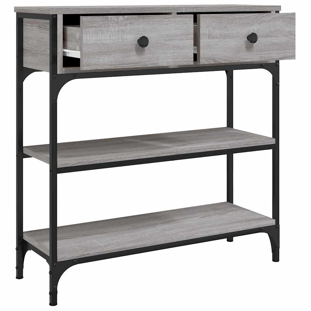 konsolbord 72,5x25x75 cm konstrueret træ grå sonoma-eg