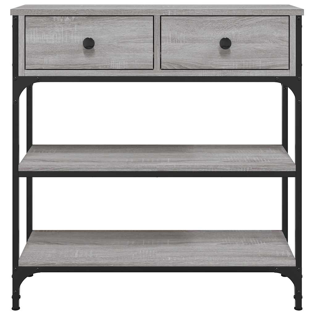 konsolbord 72,5x25x75 cm konstrueret træ grå sonoma-eg