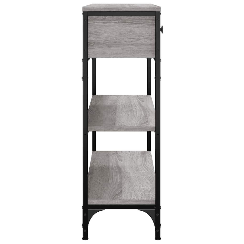 konsolbord 72,5x25x75 cm konstrueret træ grå sonoma-eg