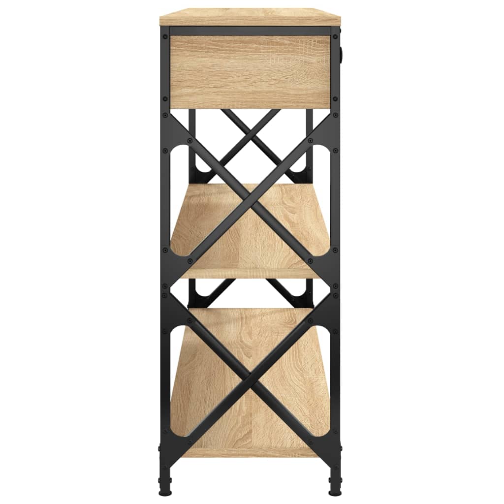 konsolbord 100x28x75 cm konstrueret træ sonoma-eg
