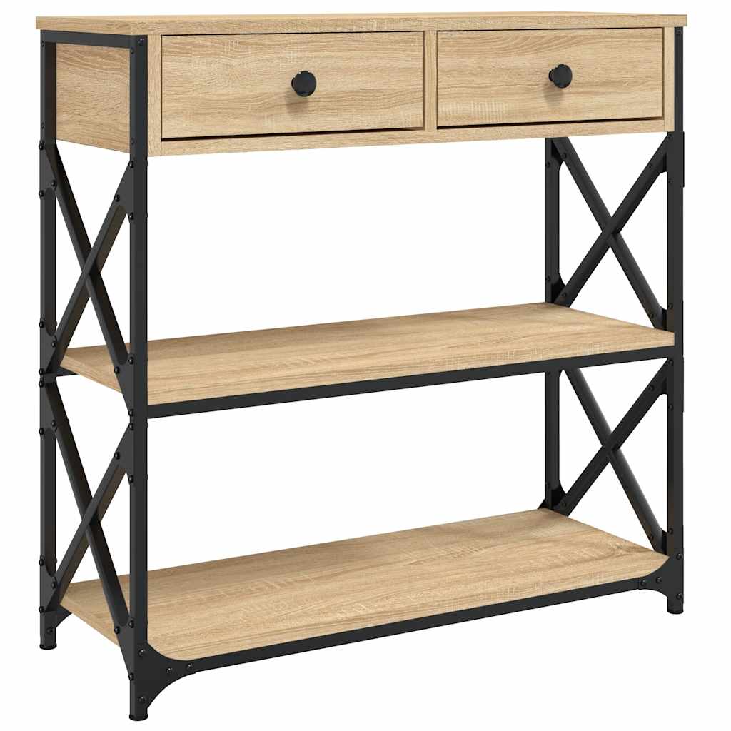 konsolbord 75x28x75 cm konstrueret træ sonoma-eg