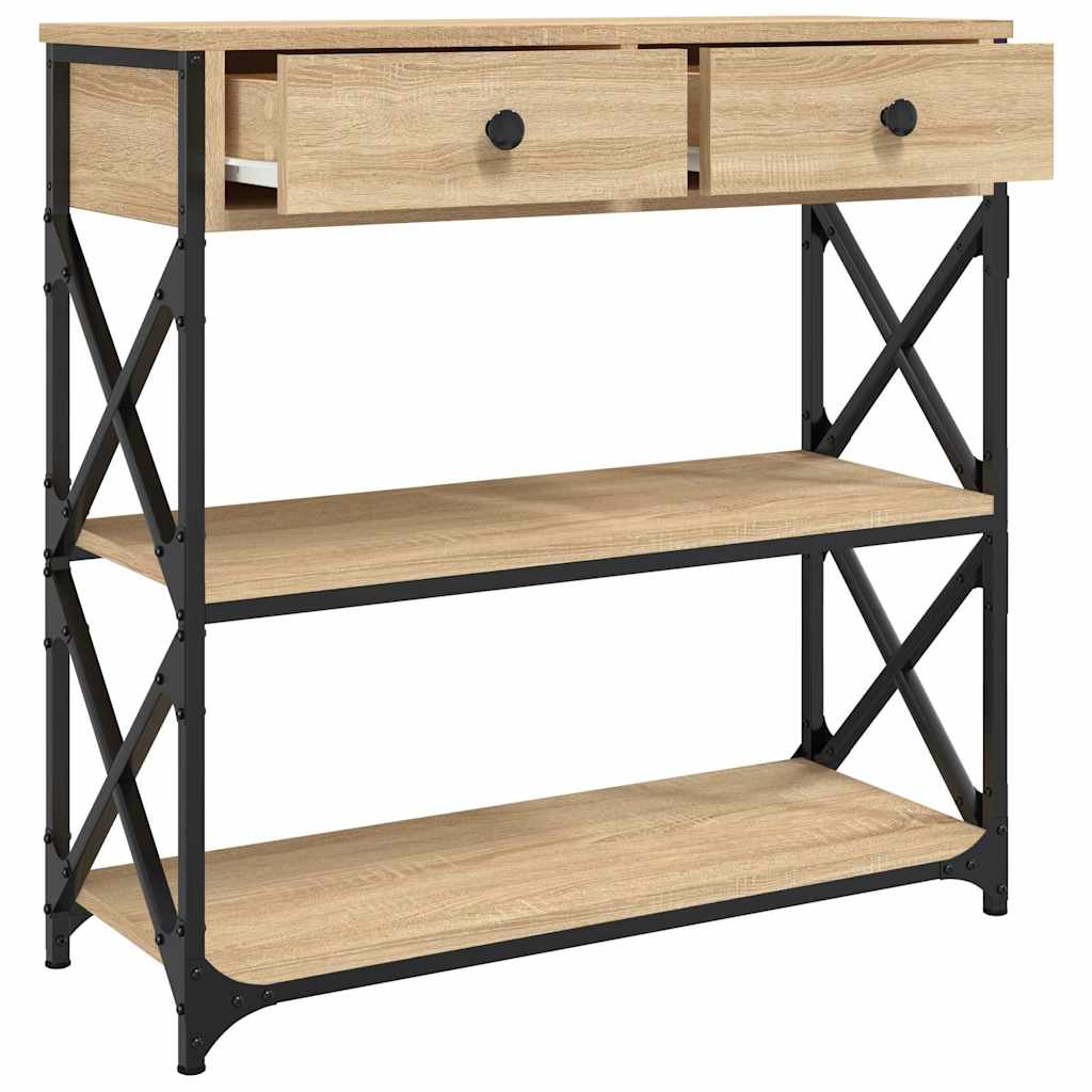 konsolbord 75x28x75 cm konstrueret træ sonoma-eg