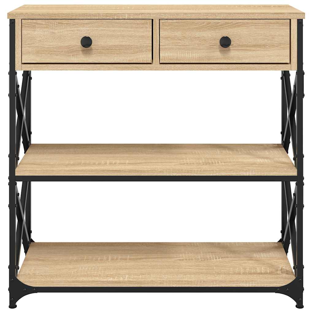 konsolbord 75x28x75 cm konstrueret træ sonoma-eg